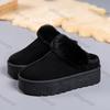 Women Fashion Fluffy Snow Cotton Slippers Winter Thick Sole Plush Warm Cotton Shoes Female Slip on Platform Non-slip Ankle Boots