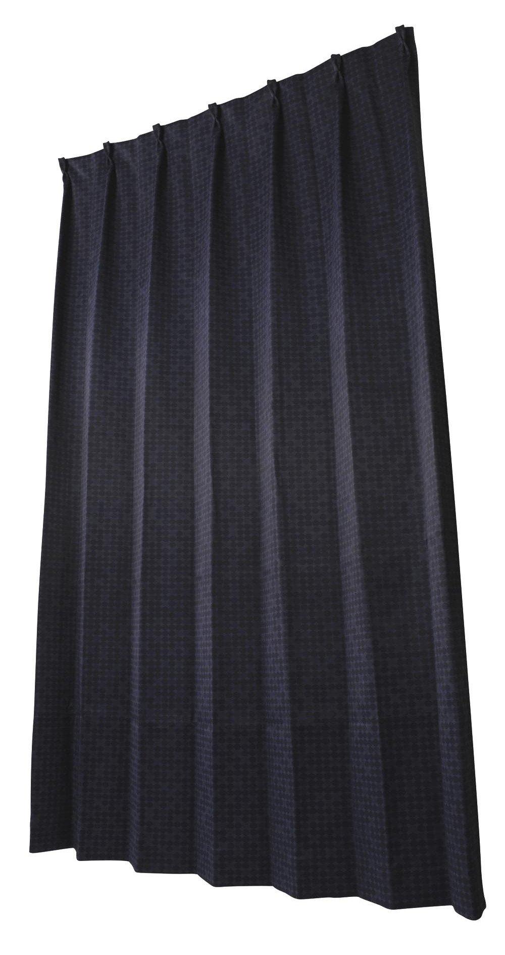 

Univer Luisa Blackout Drape 100cm Wide x 178cm Set of 2 Curtains, Navy, Long,