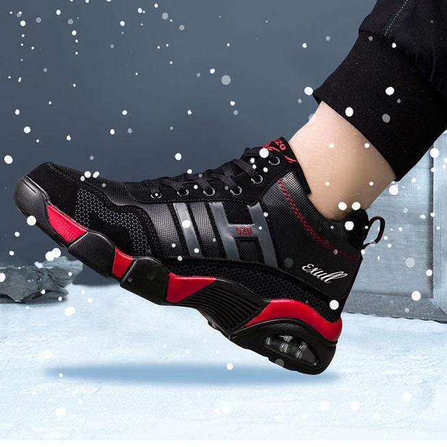 Зимние мужские сапоги, плюшевые теплые непромокаемые зимние сапоги для мужчин, кроссовки, ботильоны на воздушной подушке, мужская уличная обувь 44 серый