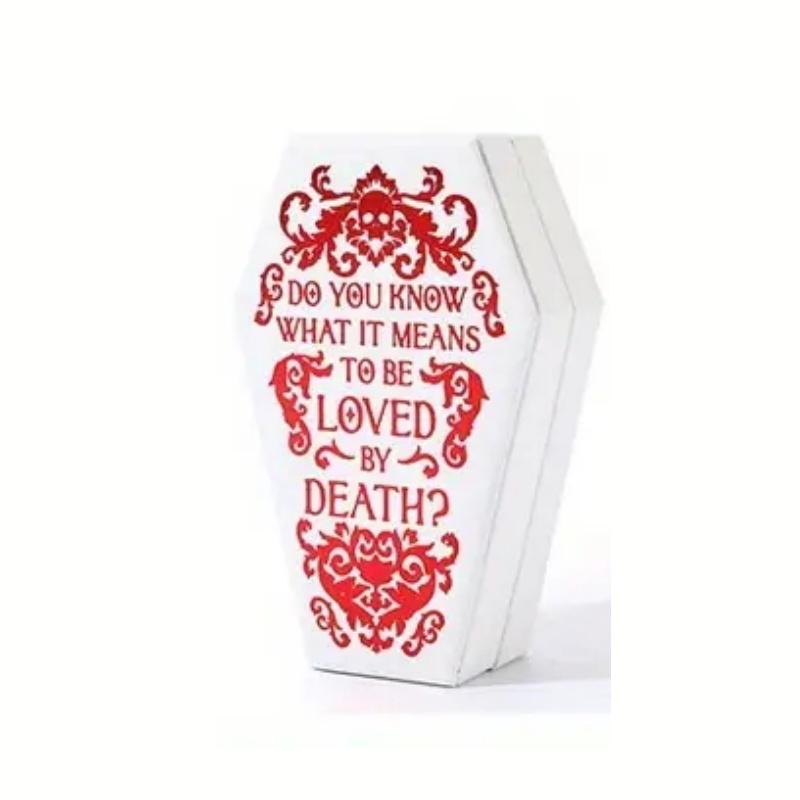 Gothic Jewelry Box PU Coffin Multi-Compartment Organizer Case for Earring Necklace Ring Storage Halloween Gifts for Women