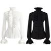 2023 New European and American Women's Pleated Shirt Medieval Clothing Steampunk Victorian Top Inner Layer