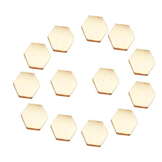 200Pcs 1cm Wooden Hexagon Handcraft Tags Pendant Decoration DIY Ornament Tool