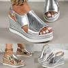 Peep Toe Wedge Sandals Women Summer Back Strap Buckle Platform Sandles Woman Fashion Thick Sole Sandalias Roman Shoes