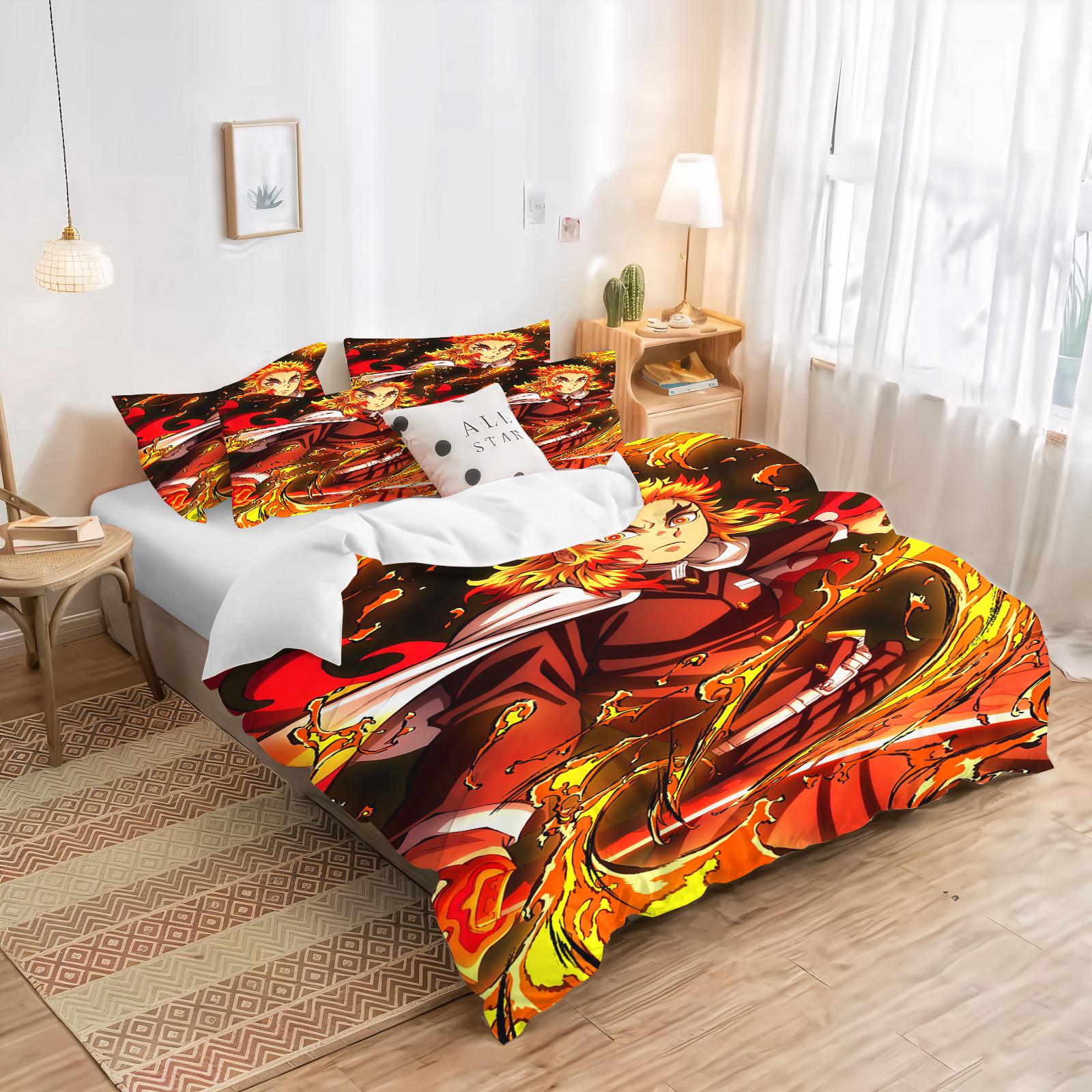 

Duvet Cover Cartoon Tanjiro Yazuko Girls Like Home Pillowcase Set Adult Bedroom Children Comforter Bedding 90X200cm