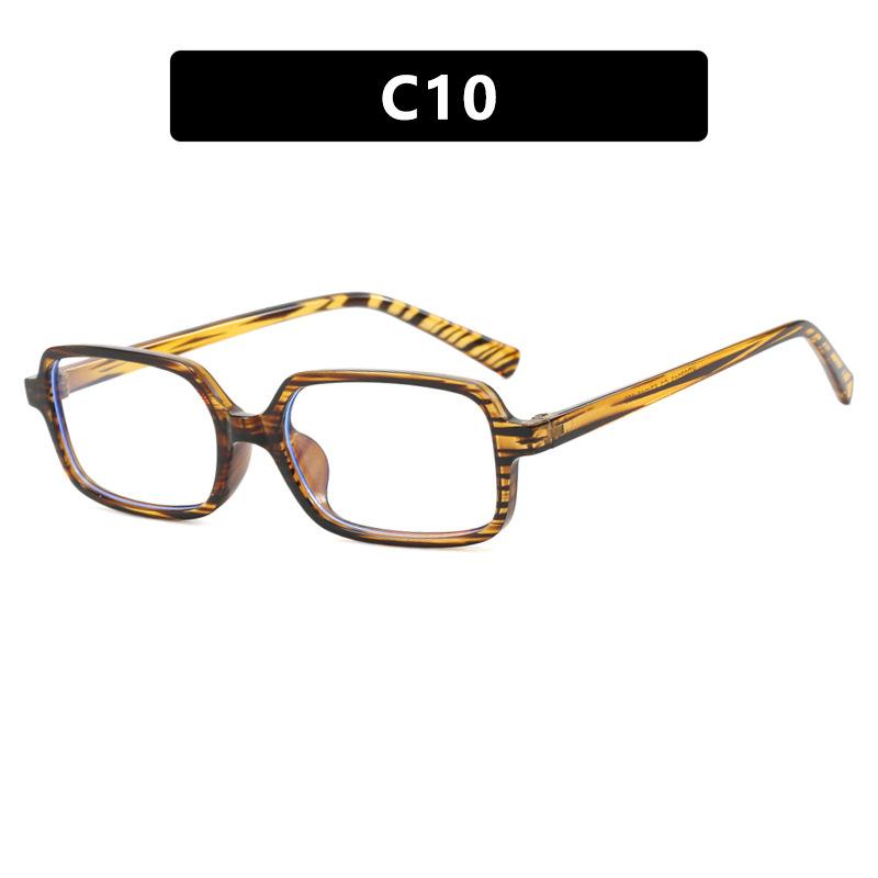 New Retro Square Small Frame Sunglasses Narrow Edge Sunshade Sunglasses for Women Simple Anti Blue Light Computer Eyeglasses