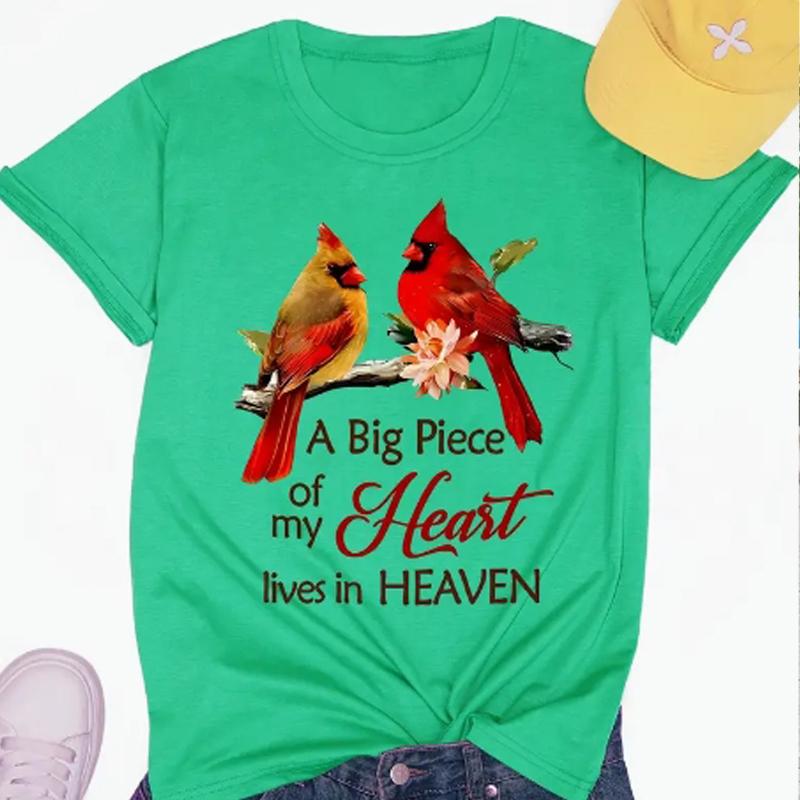Fashion Women Magpie Branches Bird Print T Shirt Funny Casual O-neck Short Sleeves T-shirt Summer Female Tee Shirt
