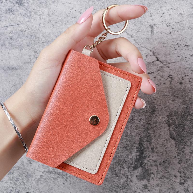 

Cross-border creative fashion small card bag women s candy-colored keychain jewelry student bus card set