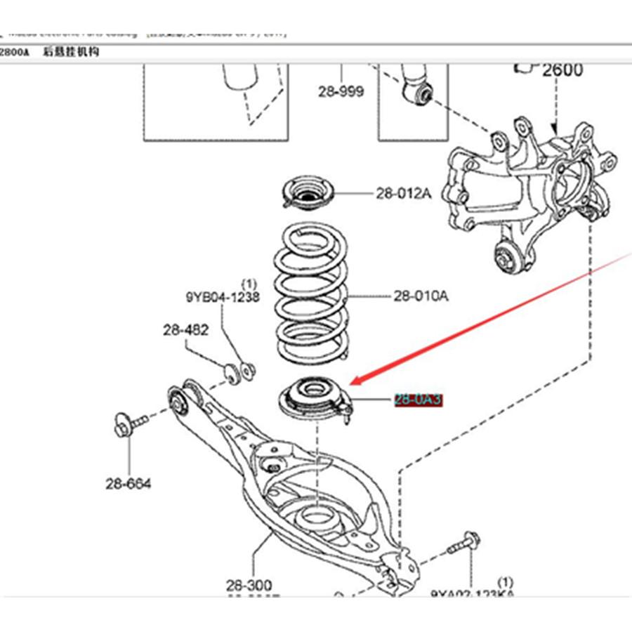 Car accessories 28-0A3 rear axle spring steel rubber for Mazda 6 2014-2019 GJ GL CX5 2012-2021 Mazda 3 2013-2018 BM BN CX8 CX9