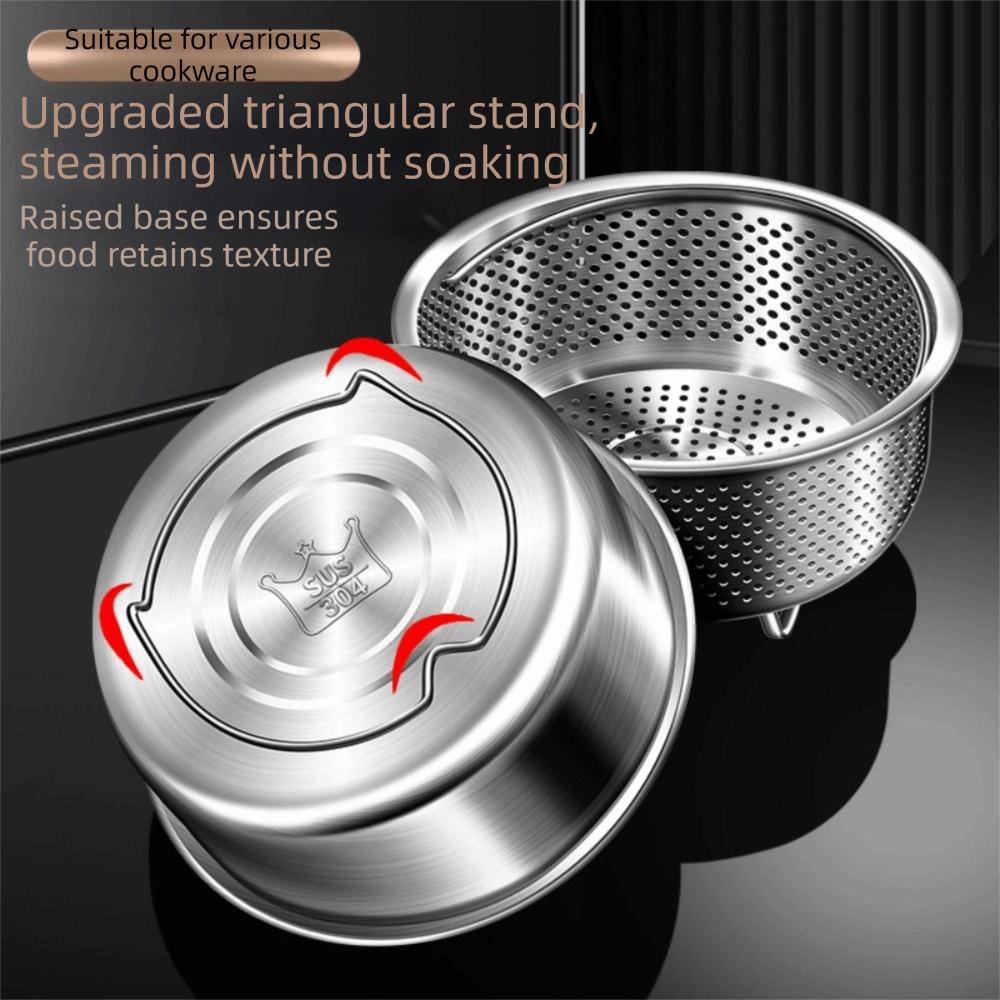 Water Resistant Food Steamer Rack Stainless Steel Steaming Tray Vegetable Drainer  Stock Pot