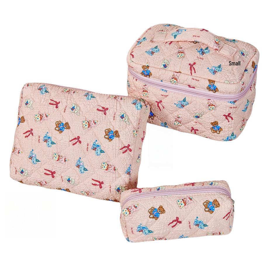 Lekka Etui Kosmetyczne Podróżne z Nadrukiem - Portmonetka o Dużej Pojemności i Przechowywanie Pędzli