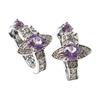 VIVIENNE WESTWOOD Maitena Earrings With Sphere Pattern Decoration Unisex Earrings Silver Purple 6203005602P250P250