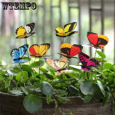 Spring Summer Garden Farm Ground Decor Stake Flower Arrangement Decorations 3D Inserted Pole Garden Butterfly Garden Potted Plant Decorations