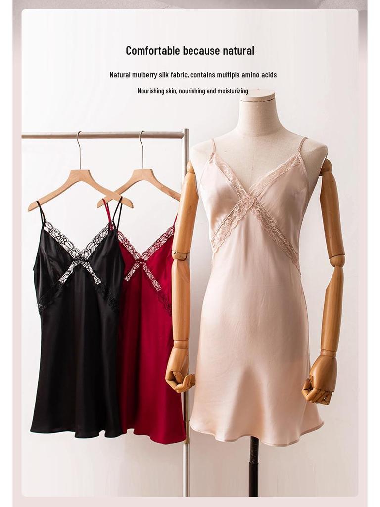 2025 Women's Silk Spaghetti Strap Robe & Nightgown - Elegant Bridal Homewear