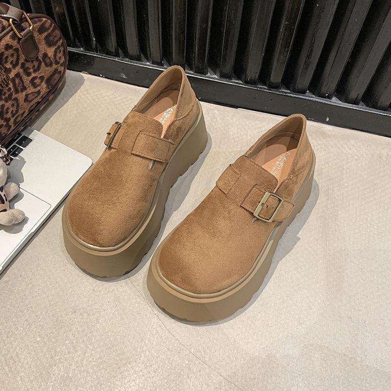 Increase the Height of Women's Platform Single Shoes, the New Autumn Boken Lazy People Pedal Women's Shoes Tide