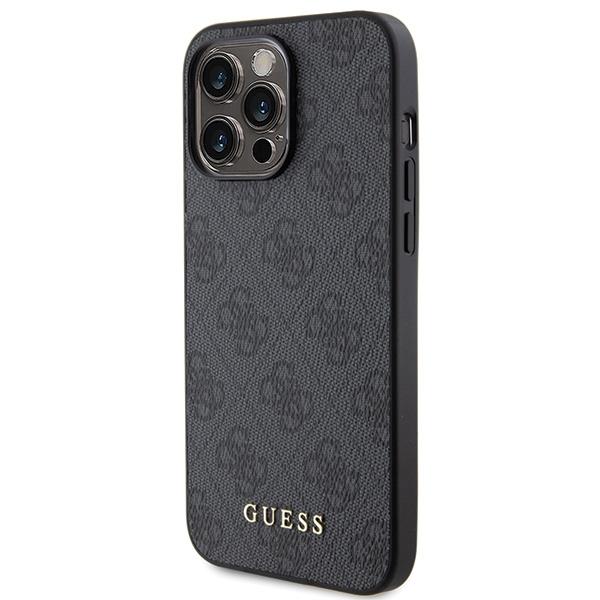 Guess Guhcp15Lg4Gfgr Iphone 15 Pro 6.1 Szary/Grey Hard Case 4G Metal Gold Logo