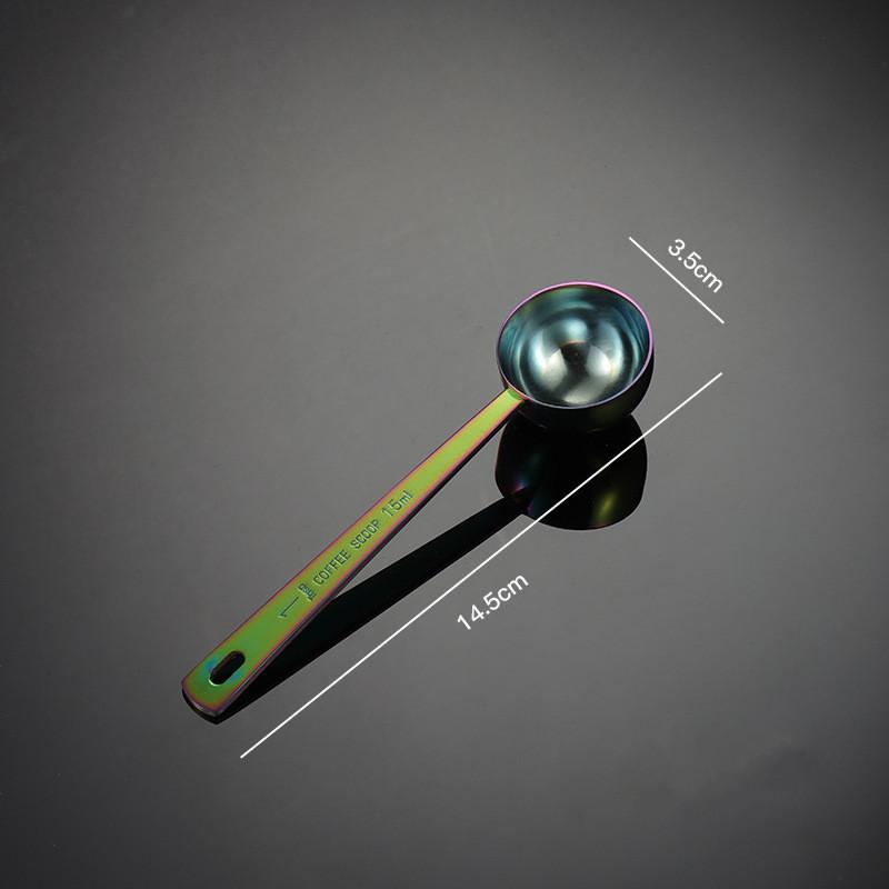Stainless Steel Multifunctional Coffee Food Tea Measuring Spoon Kitchen Accessories Baking Tools 10-15ML Solid Color Spoons