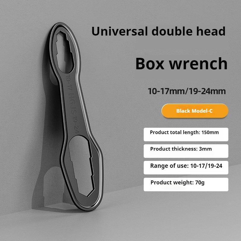 Black Practical Universal Wrench, Multifunctional Double Headed Plum Blossom Wrench, Quick Maintenance Tool, Double Headed Self