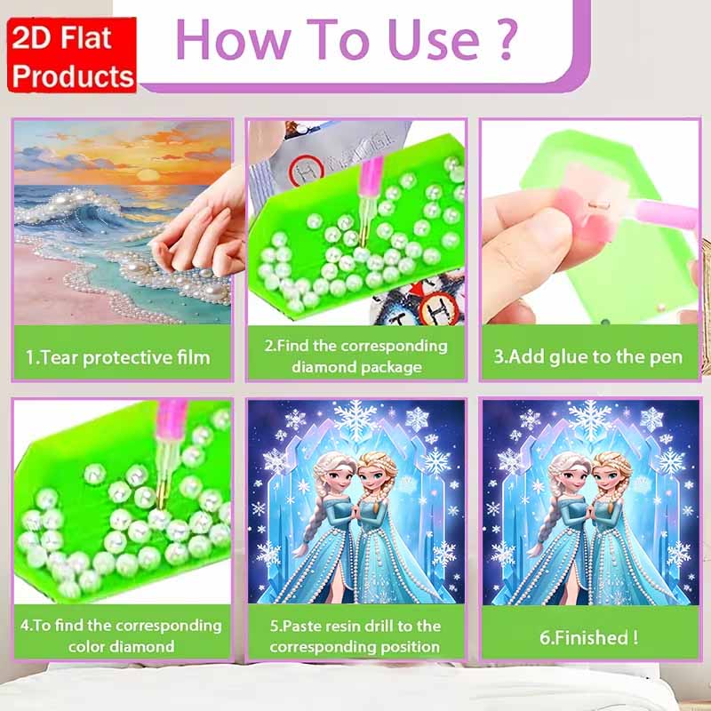 Disney Pearl Painting Elsa Anna Ice Palace DIY Pearl Painting Gem Art Pearl Dot Painting Picture Crafts Adult Beginner Gifts Home Decor