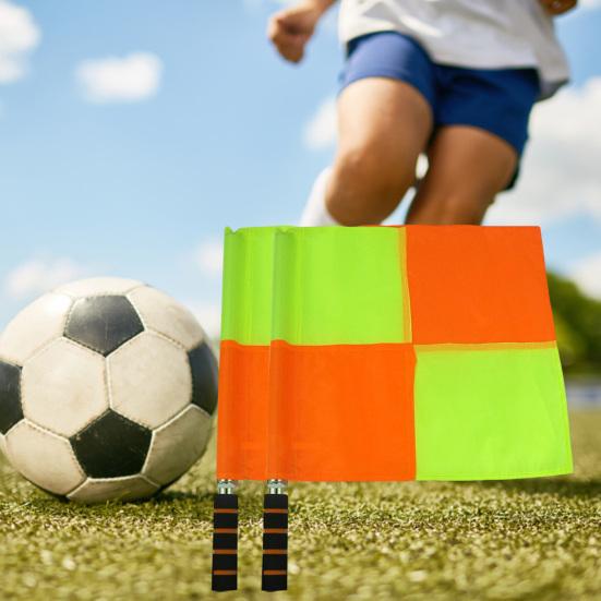 1 Pair Trial Flag Comfortable Handle Fine Workmanship Compact 2 Piece Referee Linesman