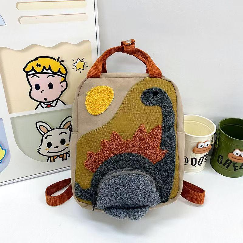 Cross-Border Children s Cartoon Dinosaur Backpack: Double Shoulder Schoolbag