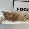 Handwoven Cotton Straw Shoulder Bag Crochet Tassel Beach Bohemian Purse for Women