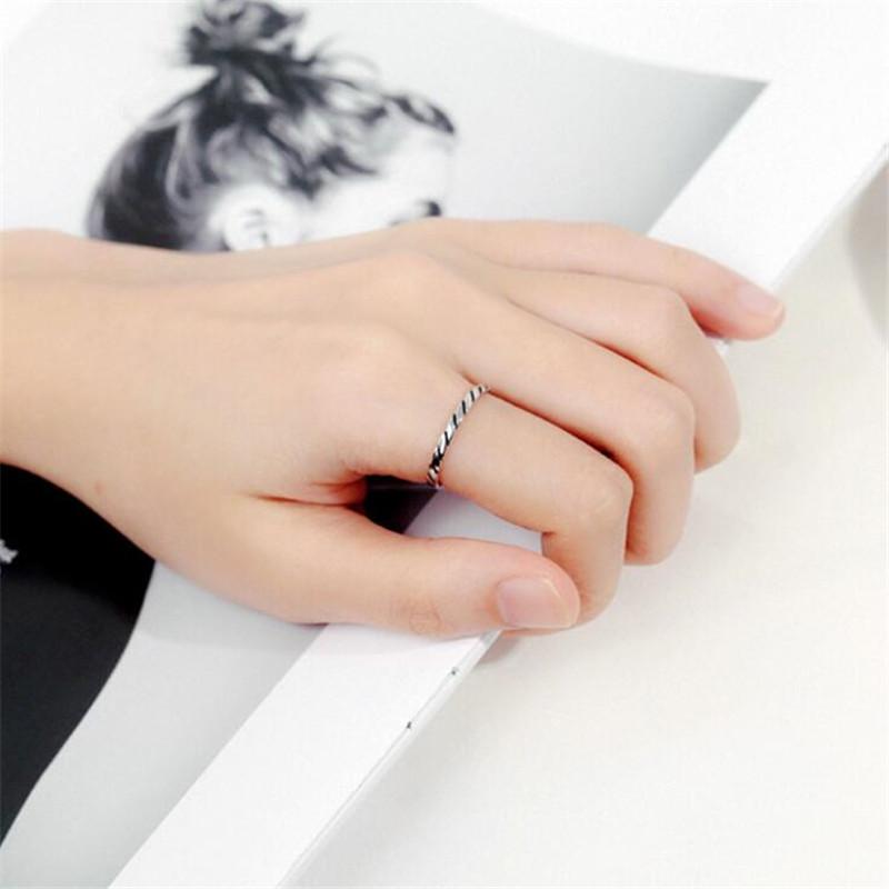 New Arrival Simple Twisted Woven 925 Sterling Silver Jewelry Retro Thai Silver Small Twisted Popular Opening Rings TYB486