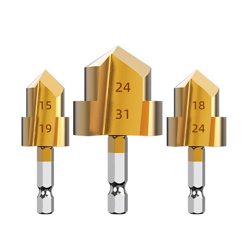Hexagonal PPR Step Drill Bit - Multi-Layer Countersink & Deburrer (20/25/32)