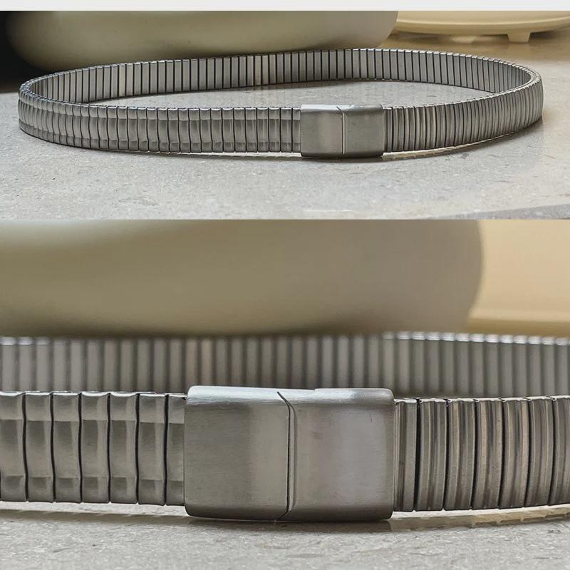 Minimalist Retro Stainless Steel Women's Thin Belt - Neutral Style, 2022 Summer Fashion