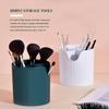 Plastic Makeup Brush Storage Box Round Comb Pencil Holder Portable Desktop Cosmetic Organizer