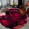 3D Dream Flower Rose Daisy Nordic Round Carpet Rug for Living Room Bedroom Child Playroom Chair Decor,Pet Area Rug Non-slip Mat