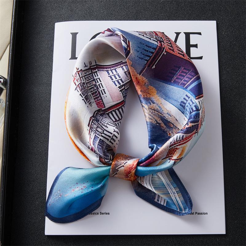 12 Mumisang silk silk scarf spring new Hangzhou silk 53 small square scarf thin silk scarf professional scarf 53*53cm