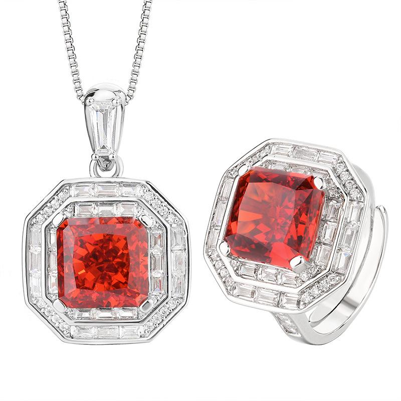 Jewelry High Carbon Diamond Ice Flower Cut Copper Inlaid Princess Square Set Decorative Main Stone 10 * 10