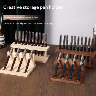 1 Stuks Walnoothout Multifunctionele Bureau-Organizer - Pennenhouder, Telefoonstandaard & Opbergoplossing Voor Kantoor En School