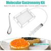 Caviar Maker Box, Spherification Dropper, Molecular Gastronomy Kit, 96 Holes Roe Sauce Dispenser Strainer Tools with Spoon and Syringe, Rapid Caviar