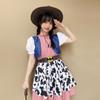 Toy Story Jessie Cosplay Costume Set Women Kids - Cow Print Dress Belt Hat Sweet Style Halloween Party Outfit