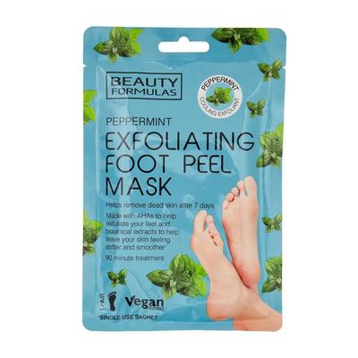 Beauty Formulas Fußmaske Peelingende Maske für die Füße mit Pfefferminze - 1 Paar