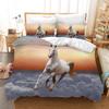 Horse Bedding Set, Microfiber Comforter Cover Horse Print Bedding Set for Children Kids Women, Horse Duvet Cover Set Room Decor