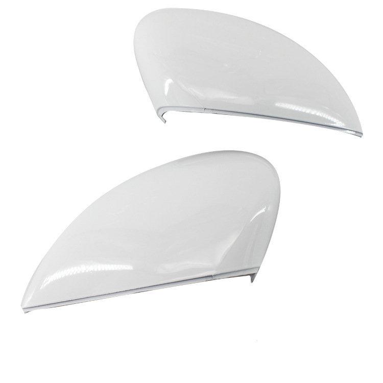 White Side mirror covers for Ford Fiesta VI MK6 CB1 CCN 2009 2017 Wing caps replace Hatchback Sedan