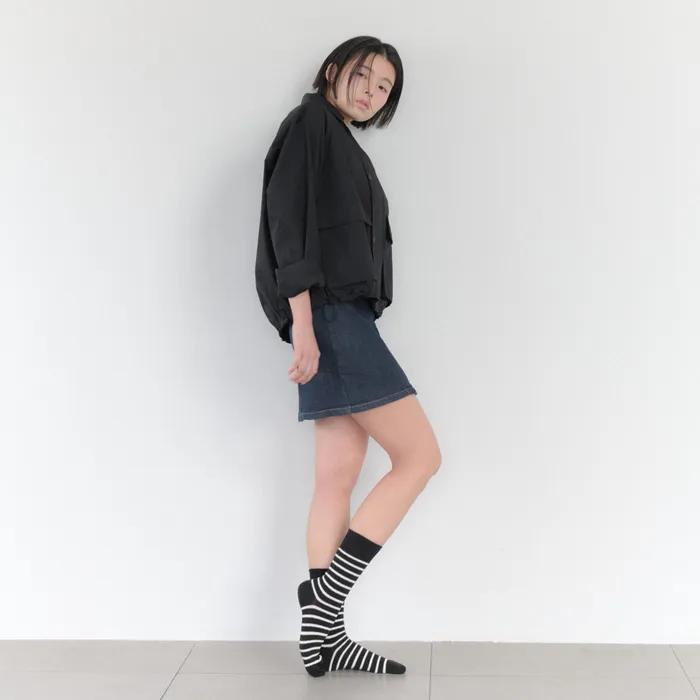 [IHM26SS03] Mono Stripe Socks All Black