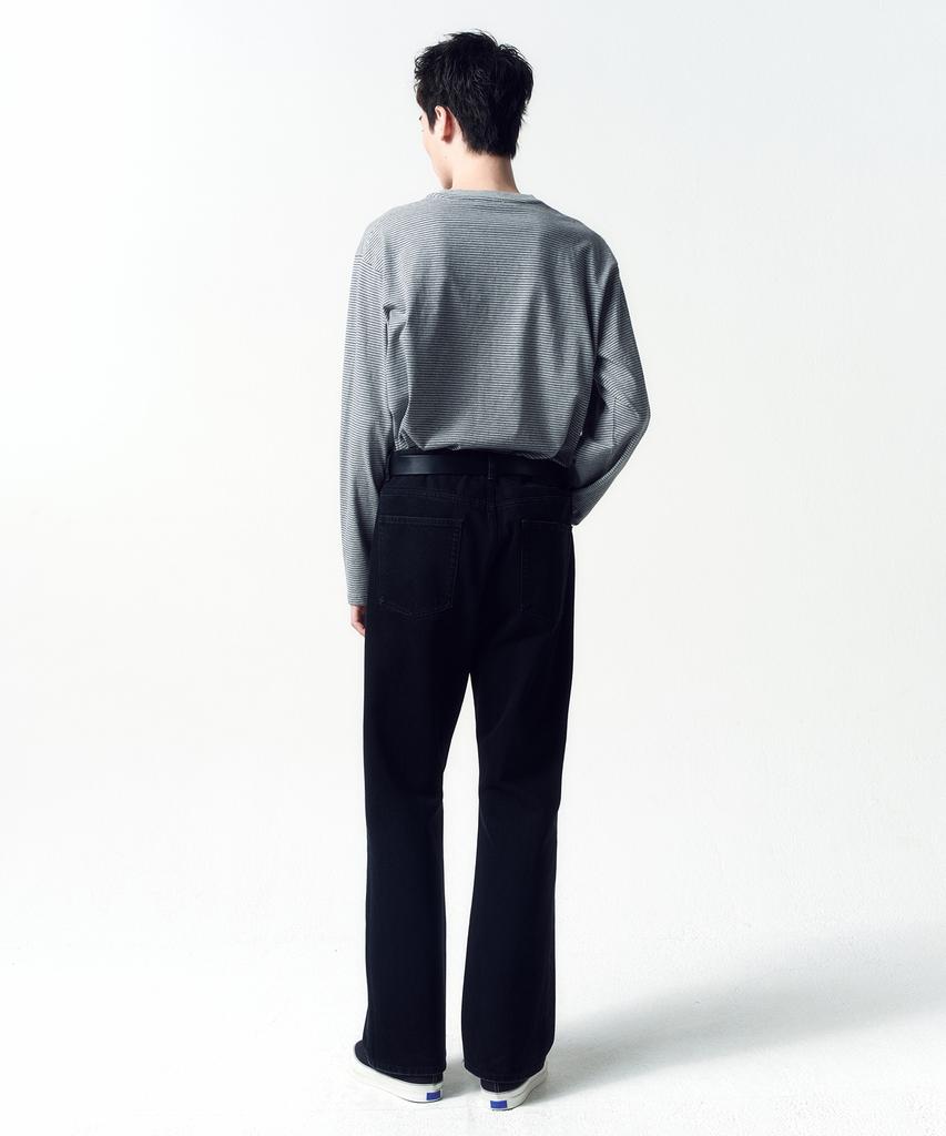 INSILENCE Border Stripe Long Sleeve Grey