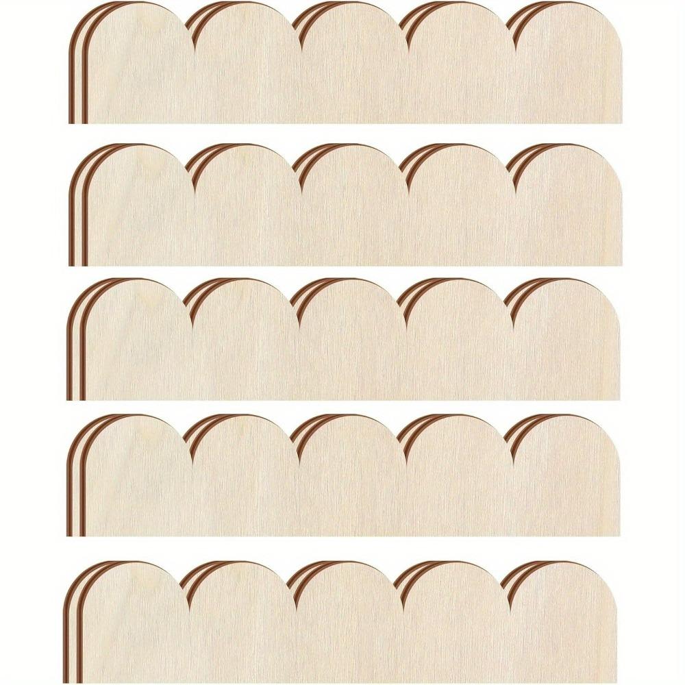 6pcs Creative Unfinished Fan-shaped Wooden Frame Vintage Handmade Cabinet Frame Farmhouse Sector Design Door Frame Crafts Making