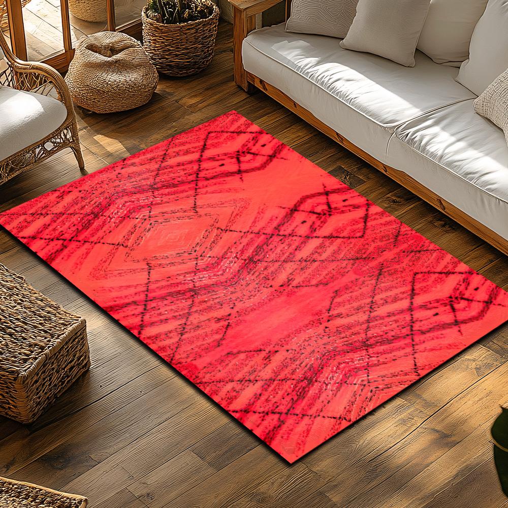 Stylish Modern Abstract Area Rug Non Slip Doormat Indoor Outdoor Floor Mat Living Room Bedroom Decor Home Accent Carpet Soft Coz