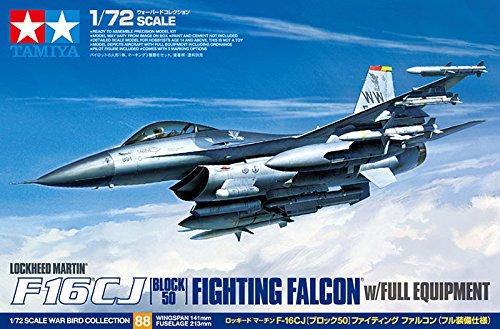 Tamiya 1/72 Warbird Collection No. 88 U.S. Air Force Lockheed Martin F-16CJ Block 50 Fighting Falcon Fully Equipped Plastic Model Kit 60788