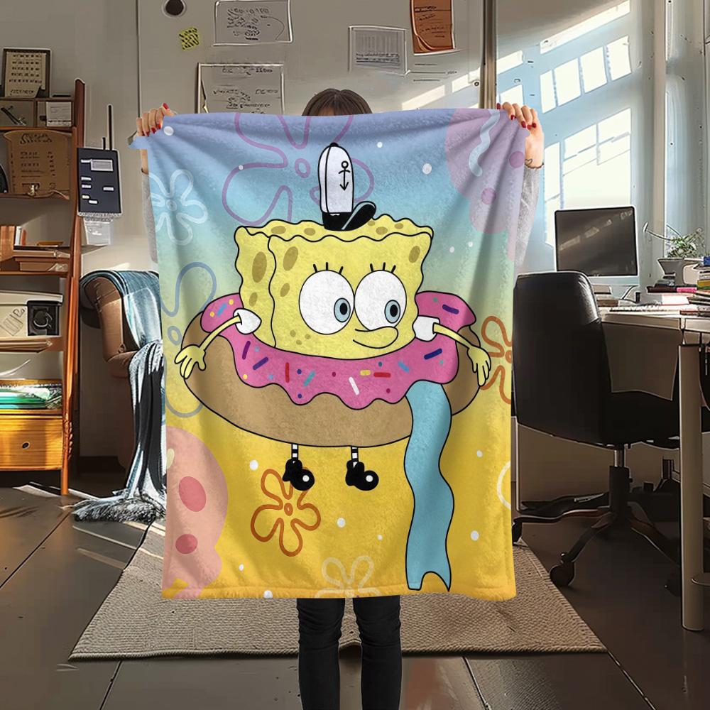 SpongeBob SquarePants3 Flannel Blanket, High Quality Comfortable for All Seasons, Home Decor, Warmth and Comfort