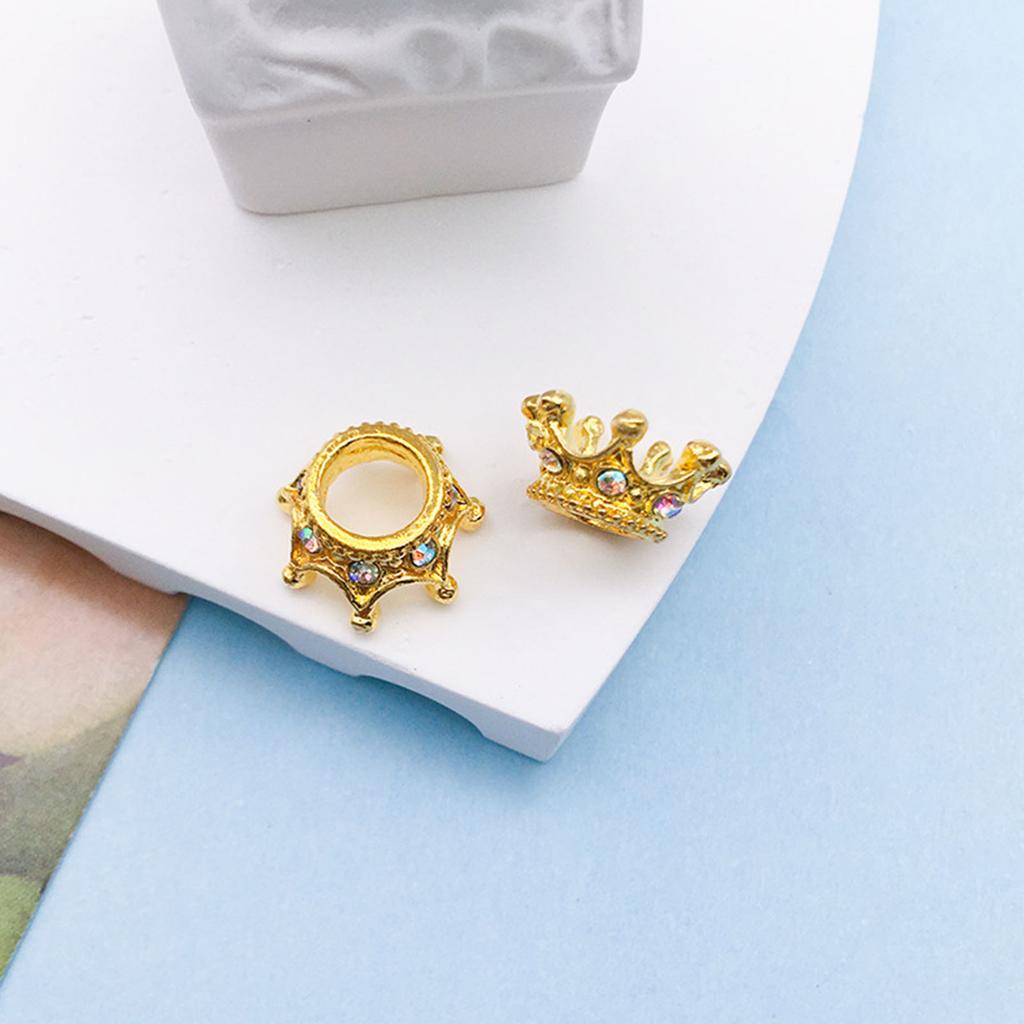 Elegant 6x12mm Crown Shape Beads Jewelry Crafting Supplies Alloy Texture for Necklace Bracelet Chain Accessories
