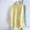 Striped fashion long-sleeved shirt, lapel loose casual commuter temperament versatile top