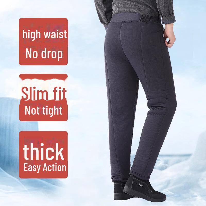 Pantaloni Invernali da Uomo Ispessiti in Pelo di Cammello: Pantaloni caldi foderati in velluto per persone di mezza età e anziane.