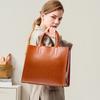 Přeshraniční všestranná voskovaná hovězí kůže ramenní tote taška pravá kůže nová pro notebook dámská velkokapacitní kabelka