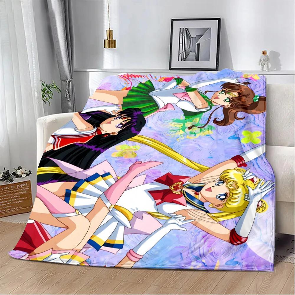 Anime Sailor Moons Printed Blanket Picnic Blankets Warm Blanket Soft and Comfortable Blanket Home Travel Birthday Gift