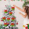 Yousheng 10 Pcs Green Furry Christmas Ball Ornaments with Red Bow Soft Faux Fur Pom Pom Ball Hanging Decorations for Holiday Tree Decor